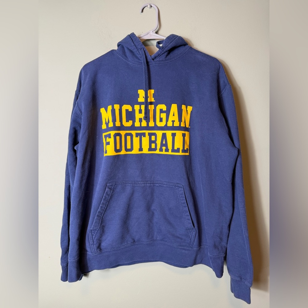 Port & Company Men’s Michigan Football Navy Hooded Sweatshirt XL